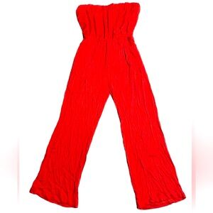 EXIST Orange Strapless Tube Top Jumpsuit with Pockets. Looks new.
